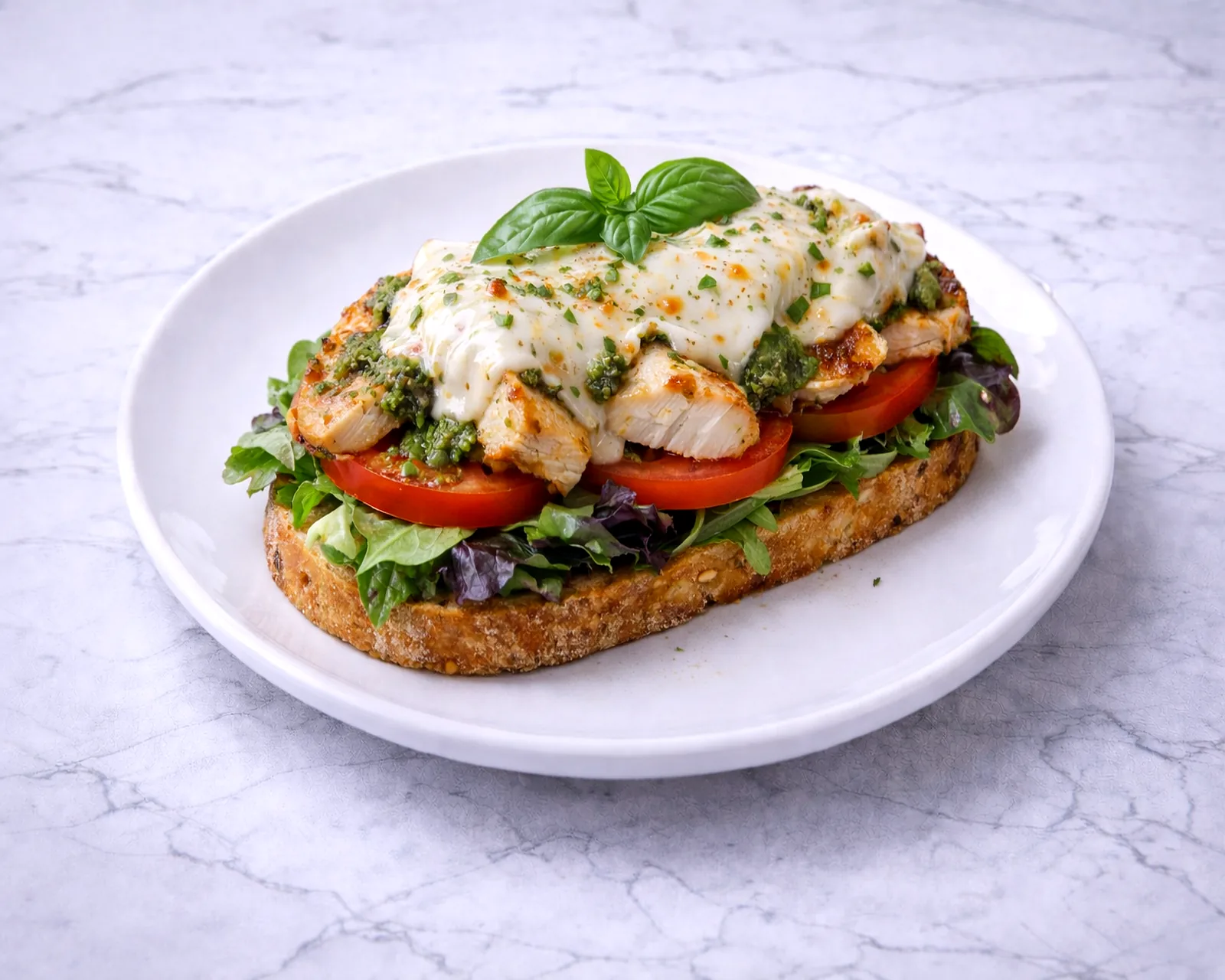 Chicken pesto sandwich on sourdough at ByWard Market Ottawa