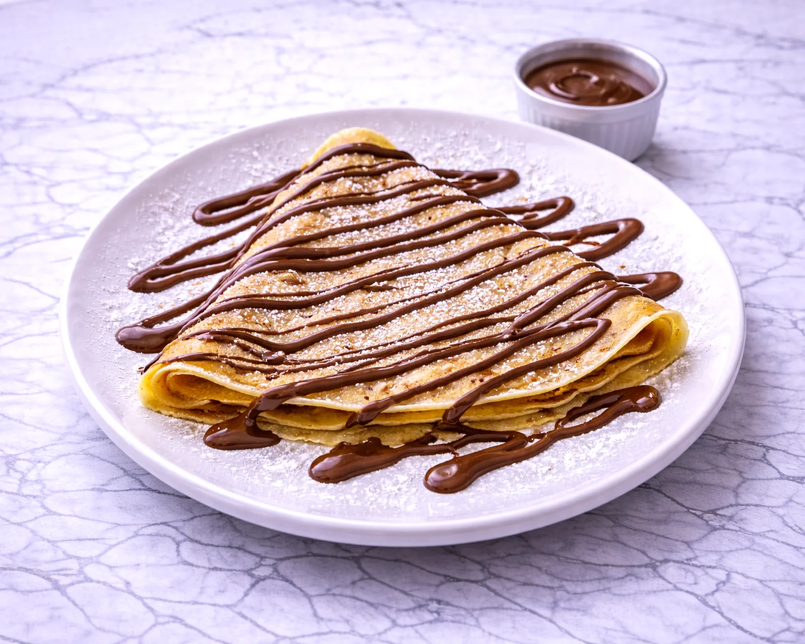 Chocolate crepe with warm chocolate drizzle at ByWard Market Ottawa