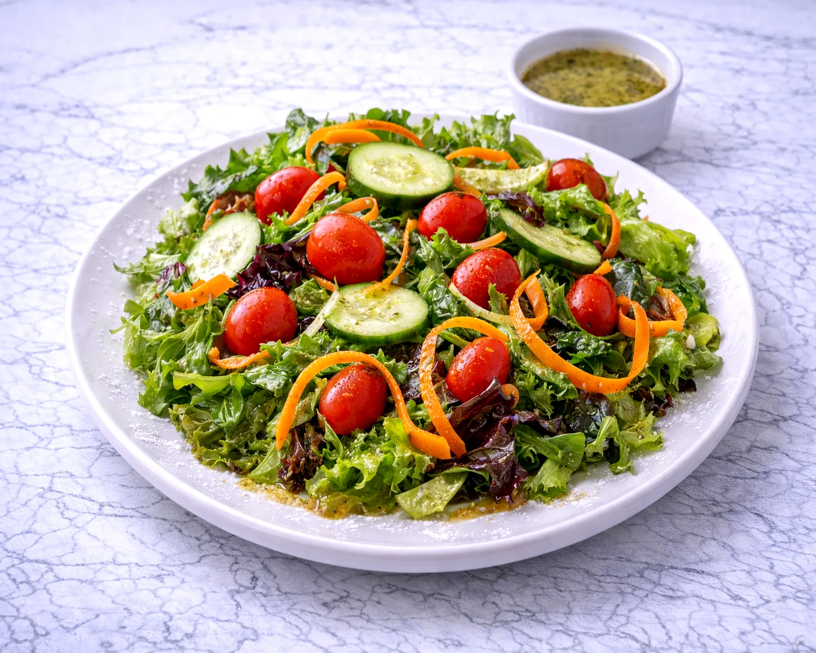 Fresh green salad with vinaigrette at ByWard Market Ottawa