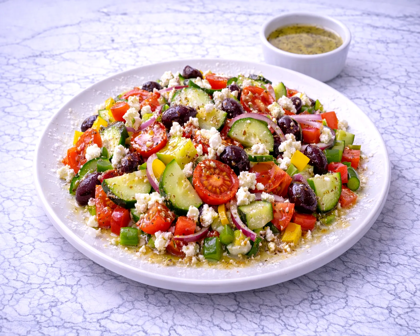 Greek salad with feta and olives at ByWard Market Ottawa