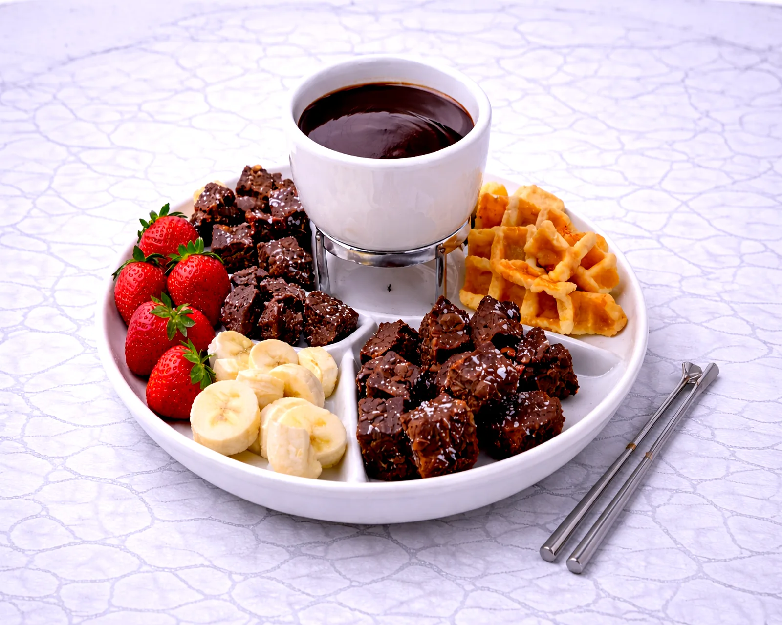 Double chocolate fondue with fruit at ByWard Market Ottawa