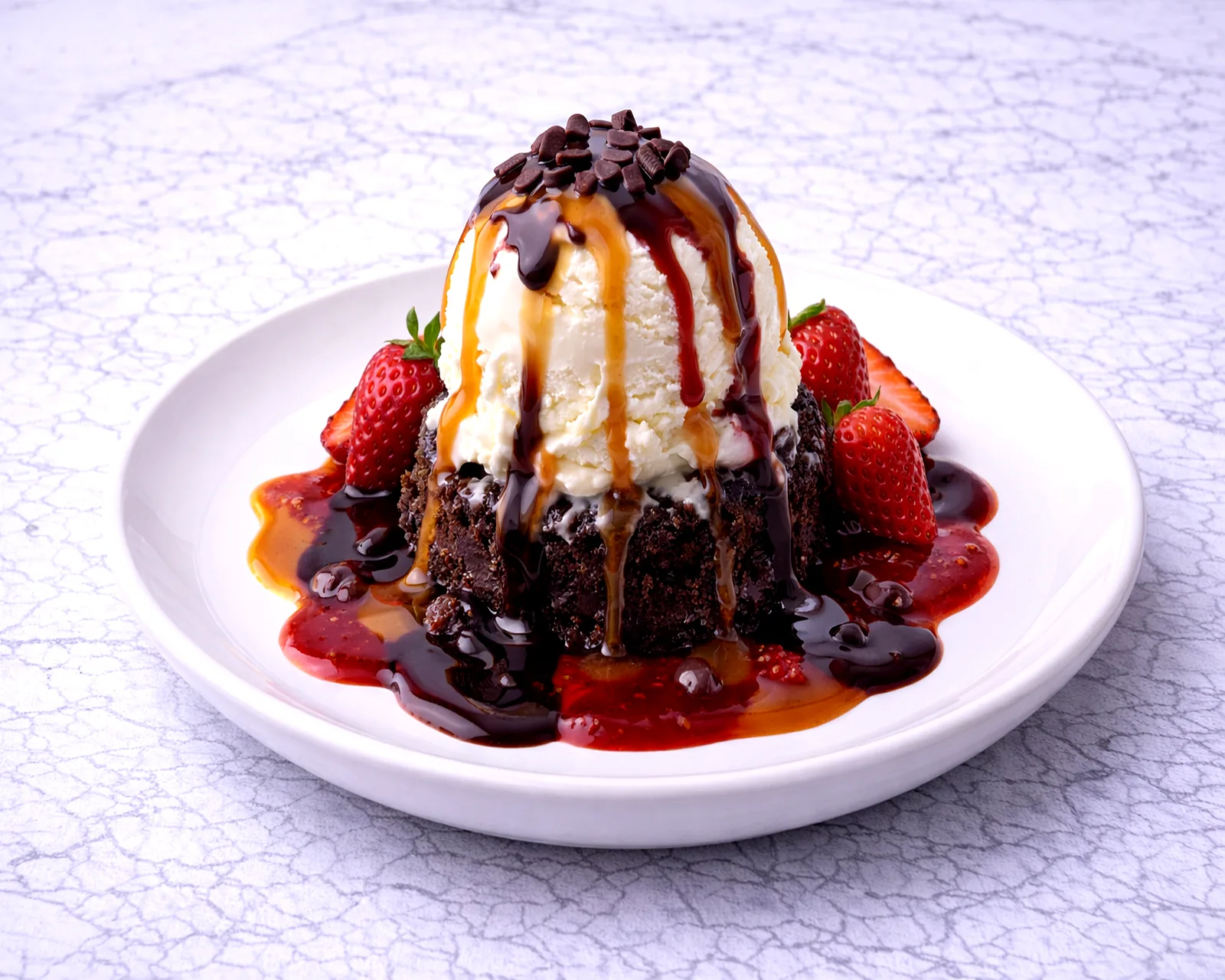 Warm brownie ice cream dessert at ByWard Market Ottawa