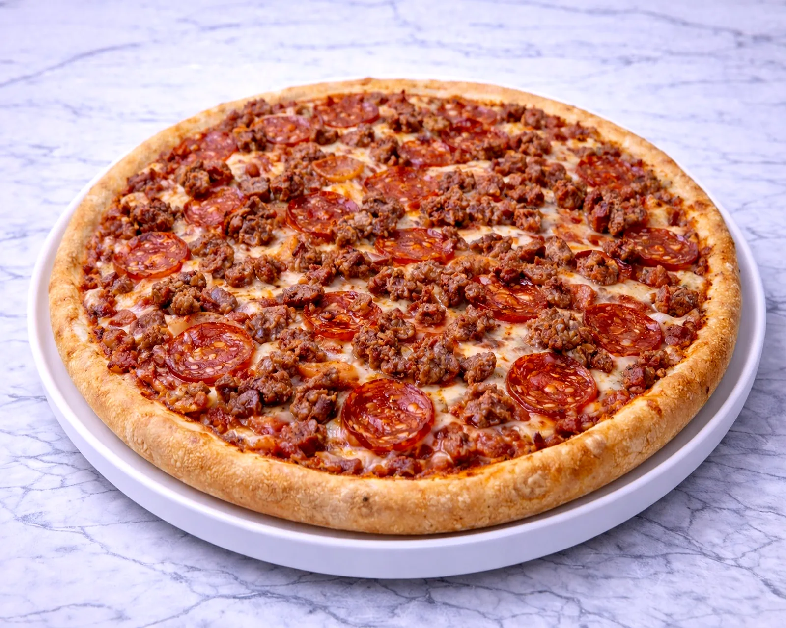 Meat lovers pizza with pepperoni and bacon at ByWard Market Ottawa